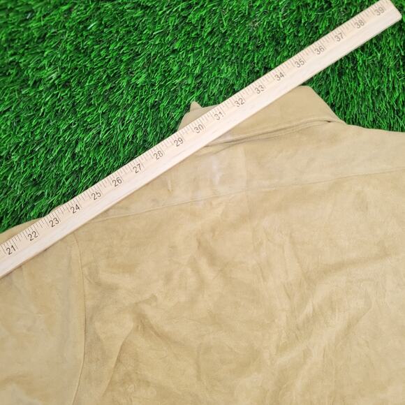 Vintage 70s LEE Chamois Button Shirt Medium 21x26 Beige - Picture 5 of 12